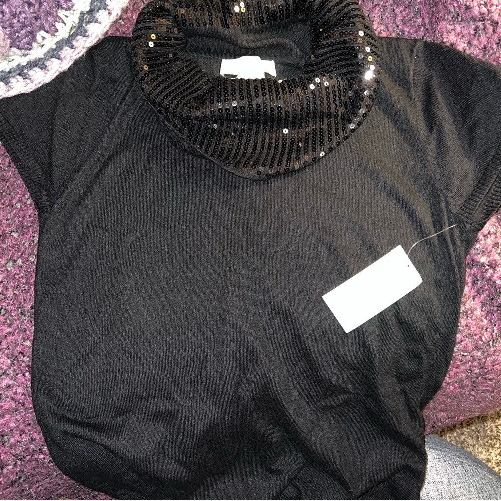 NWT Michael Kors sequin cowl neck